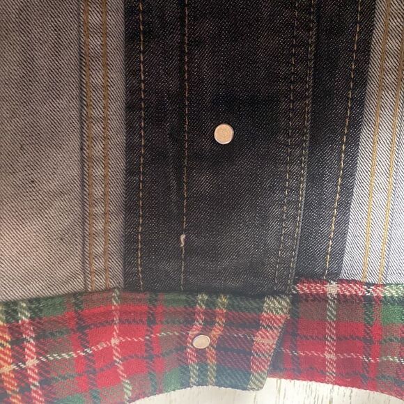 Coldwater Creek Plaid Lined Denim Jacket Womens S Preppy Classic Fall Layering - Picture 9 of 12